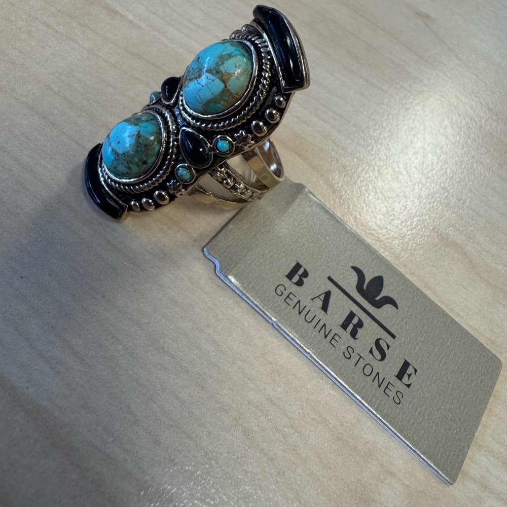 Studio Barse Turquoise Statement Ring With Ornate… - image 4